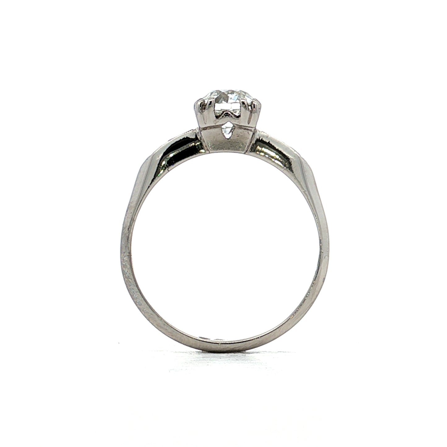 .84 Vintage Diamond Engagement Ring & Band in Platinum