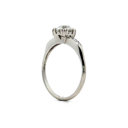 .84 Vintage Diamond Engagement Ring & Band in Platinum