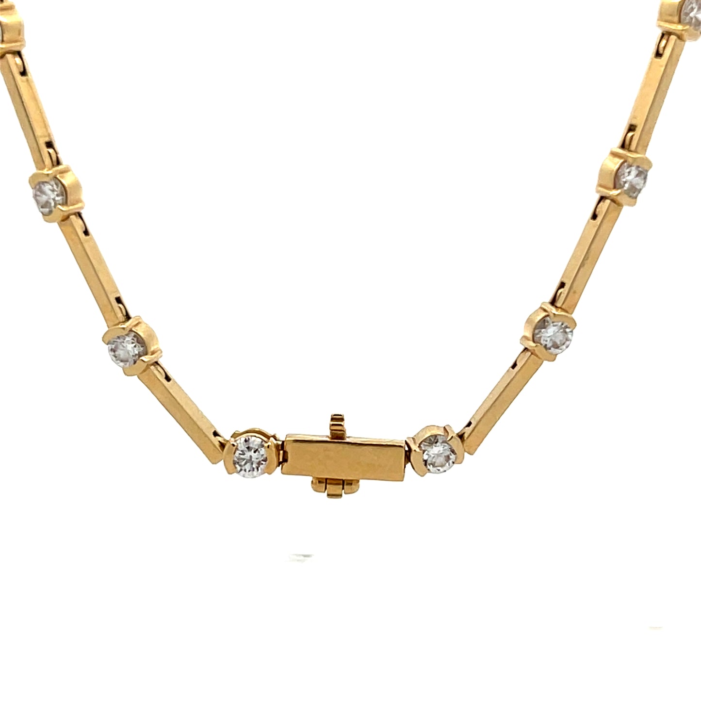 4 Carat Diamond Station Necklace 18k Yellow Gold