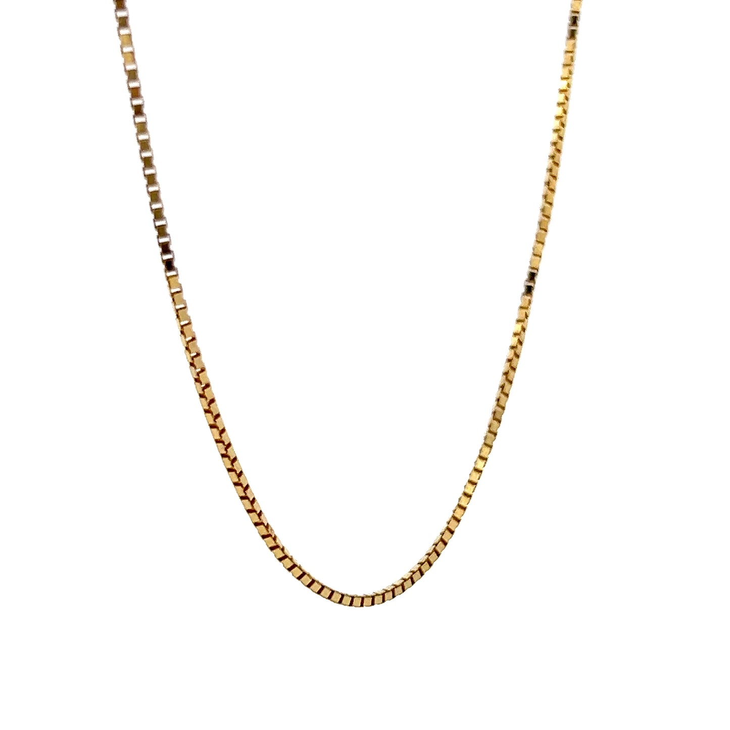20 Inch Box Chain Necklace in 14k Yellow Gold