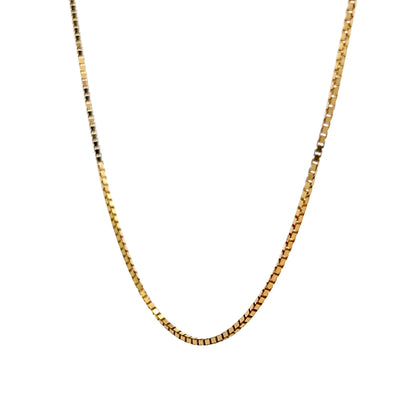 20 Inch Box Chain Necklace in 14k Yellow Gold