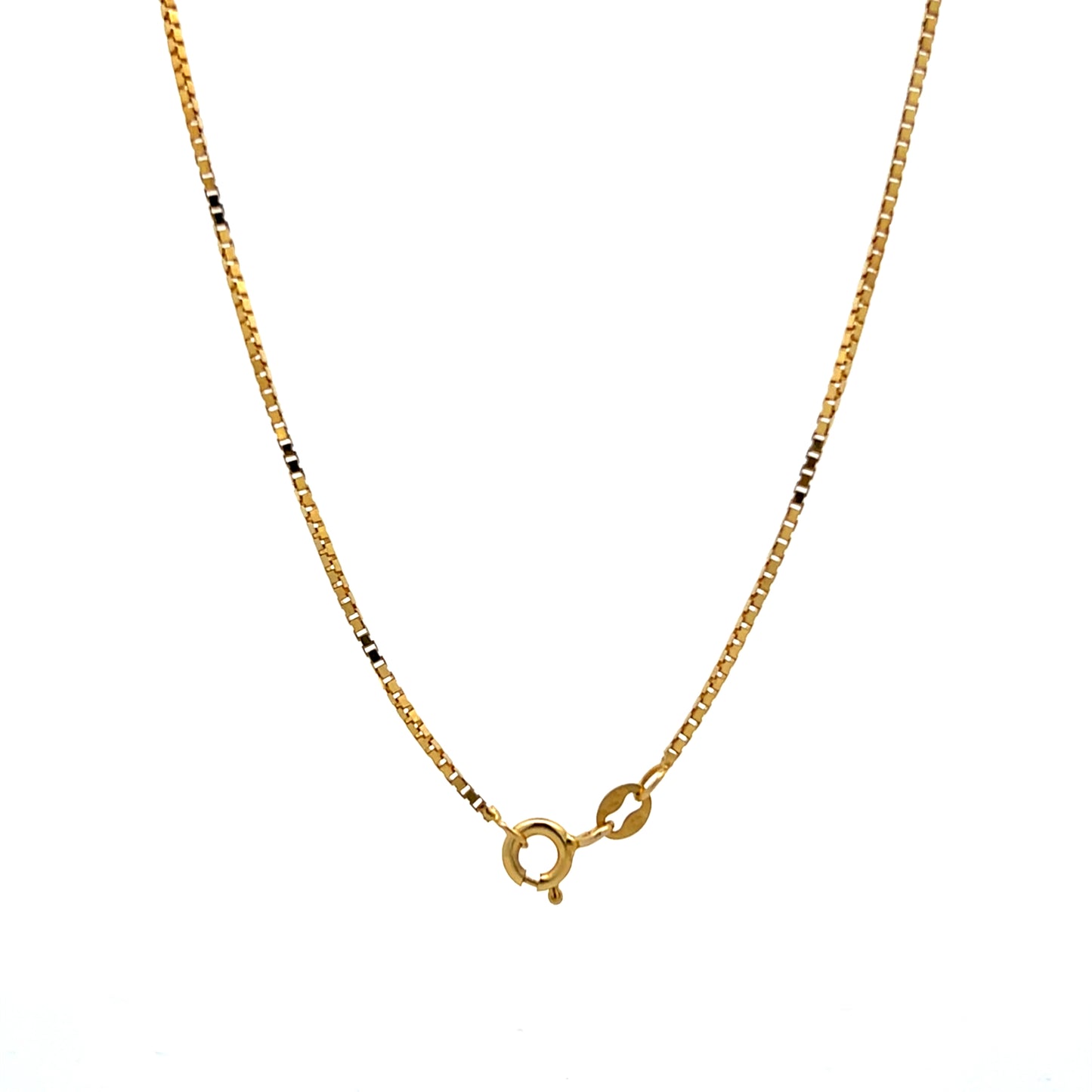 20 Inch Box Chain Necklace in 14k Yellow Gold