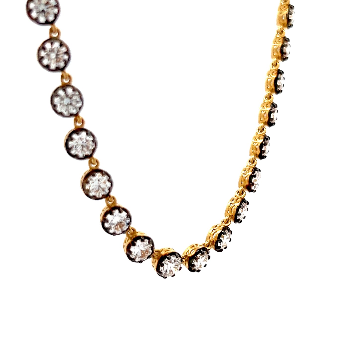 17 Carat Diamond Tennis Necklace 18k Yellow Gold