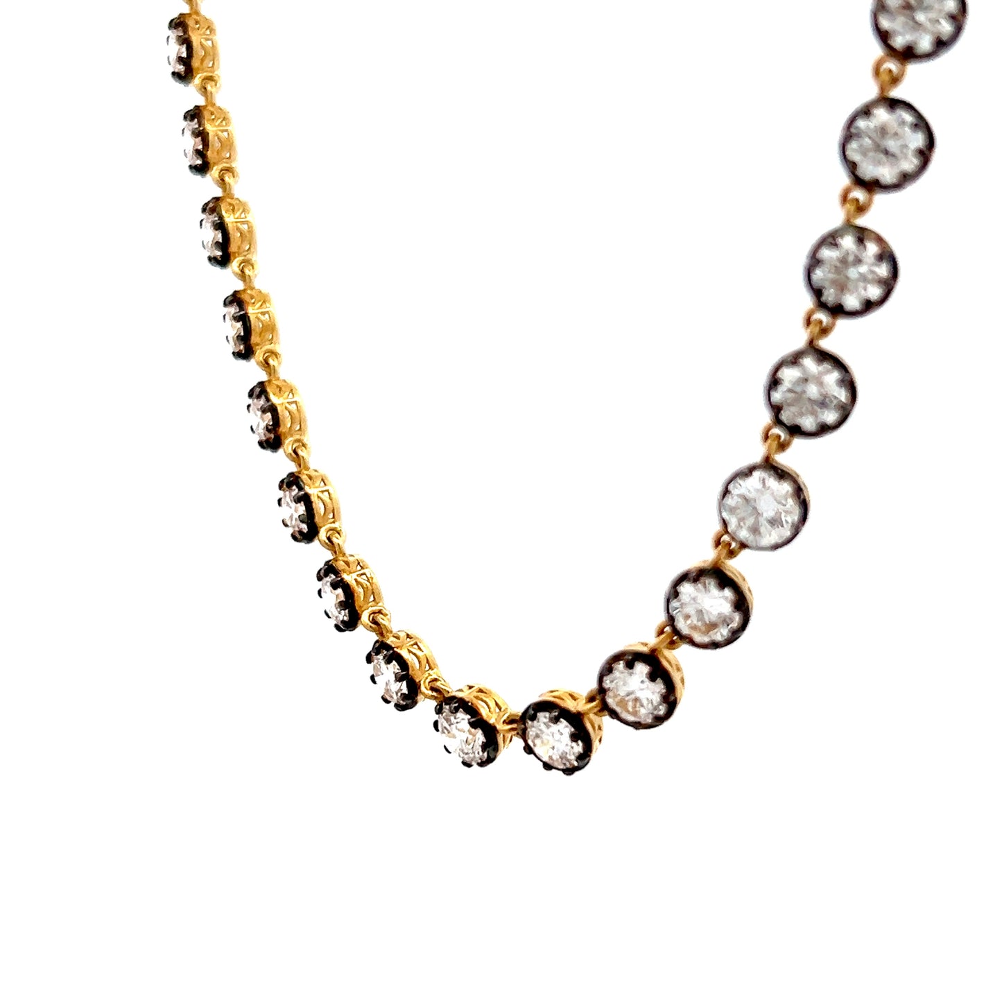 17 Carat Diamond Tennis Necklace 18k Yellow Gold
