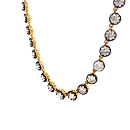 17 Carat Diamond Tennis Necklace 18k Yellow Gold