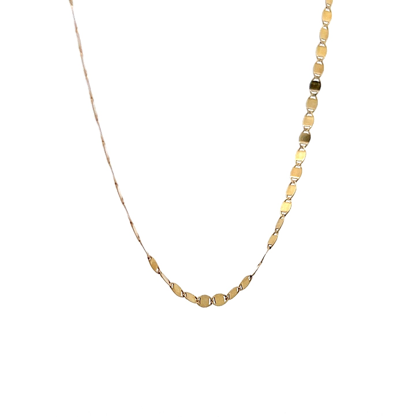 2mm Mirror Link Necklace in 14k Yellow Gold