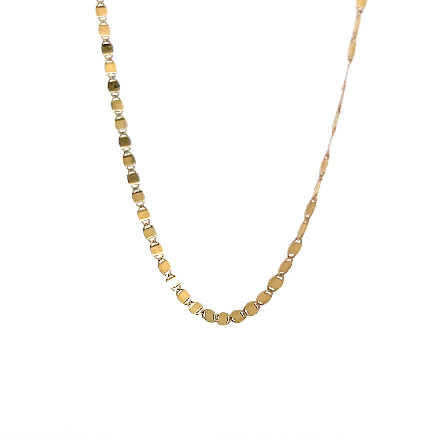 2mm Mirror Link Necklace in 14k Yellow Gold