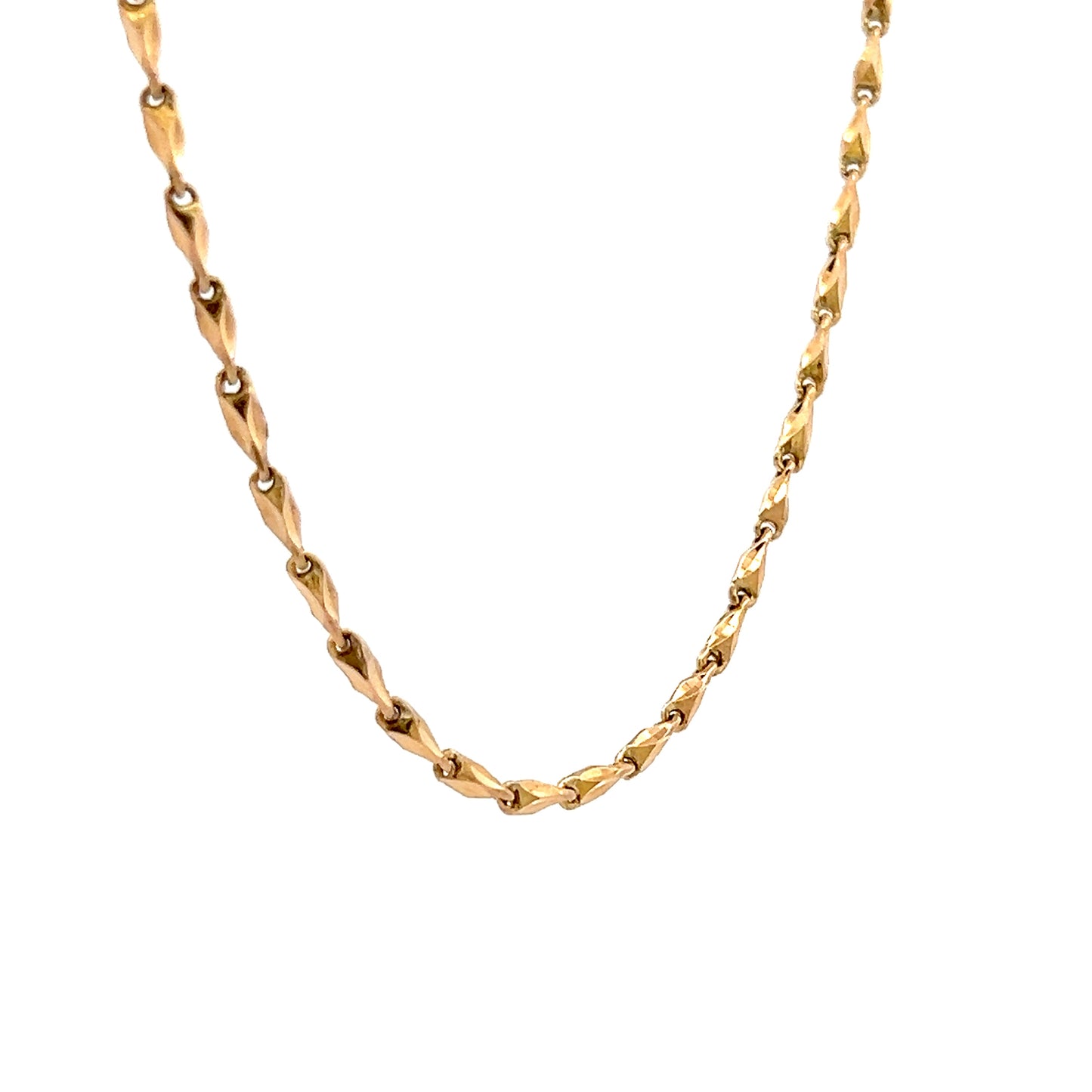 16 Inch Diamond Cut Link Necklace 14k Yellow Gold