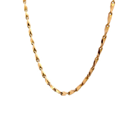 16 Inch Diamond Cut Link Necklace 14k Yellow Gold