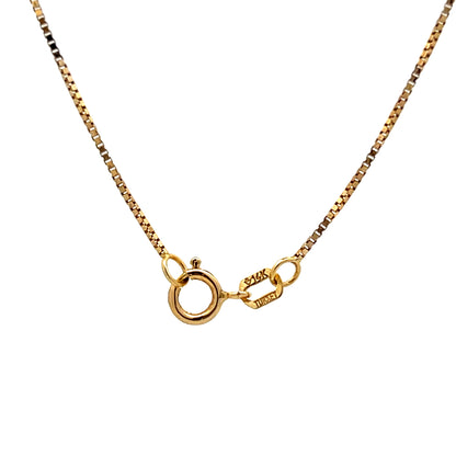 Geometric Box Link Chain Necklace 14k Yellow Gold