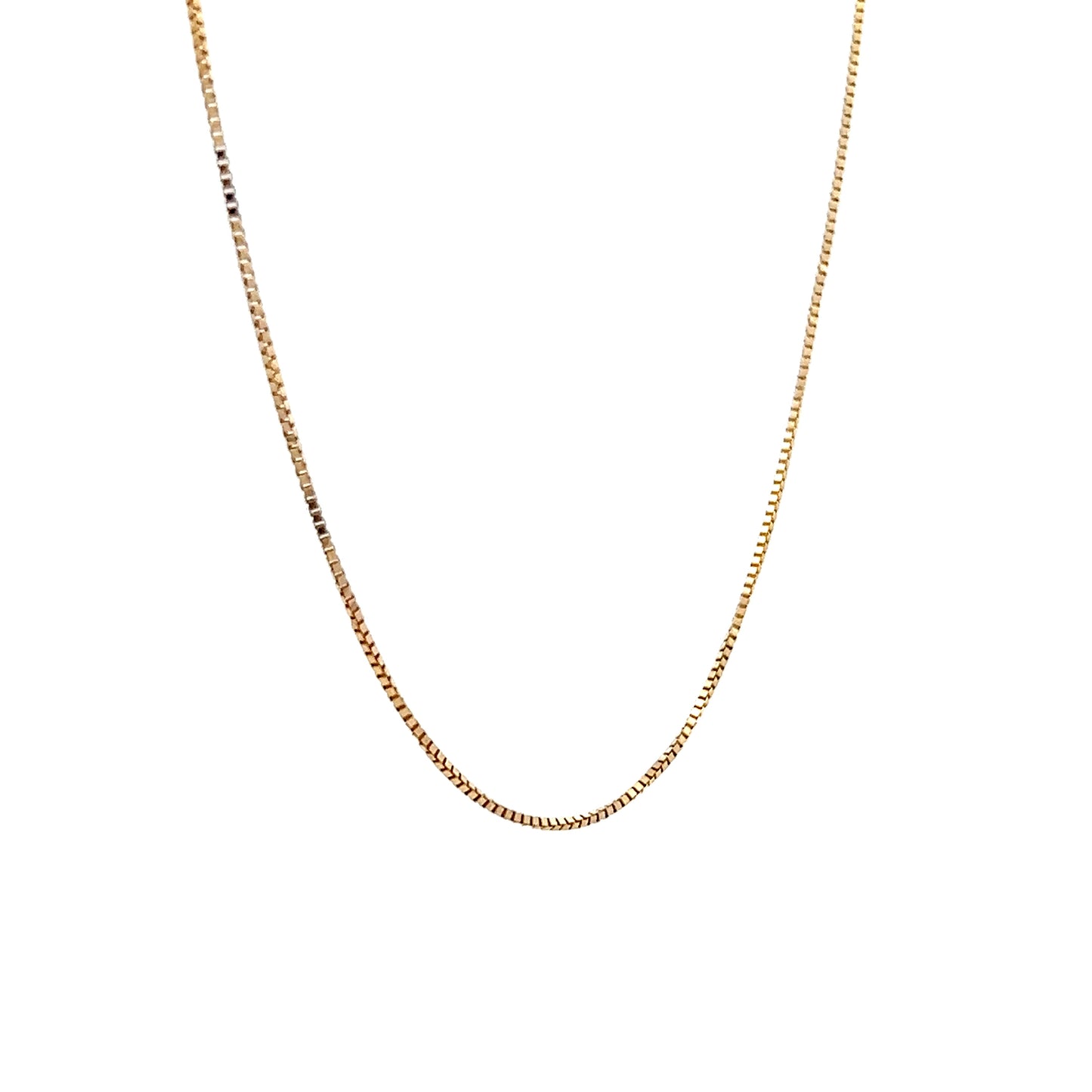 Geometric Box Link Chain Necklace 14k Yellow Gold