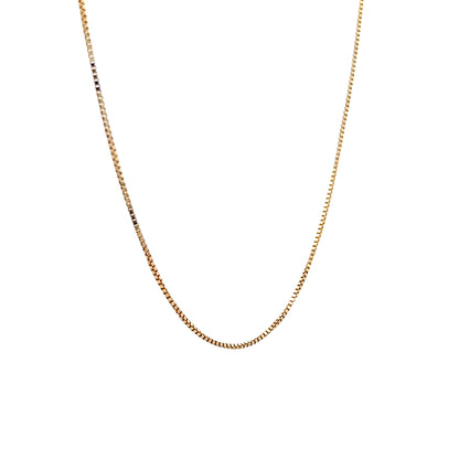 Geometric Box Link Chain Necklace 14k Yellow Gold