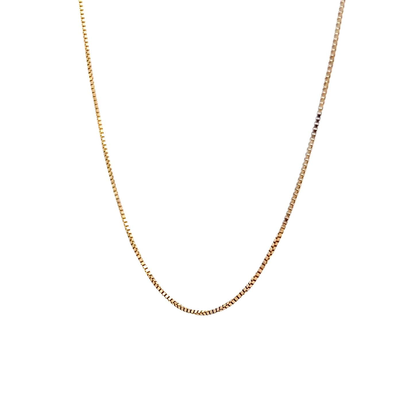 Geometric Box Link Chain Necklace 14k Yellow Gold
