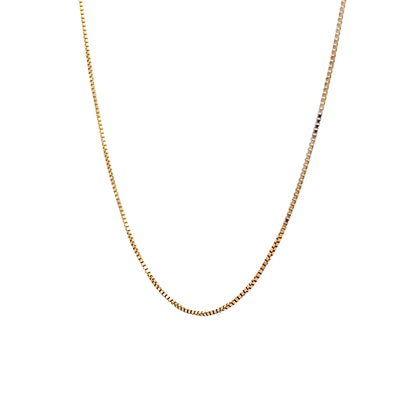 Geometric Box Link Chain Necklace 14k Yellow Gold