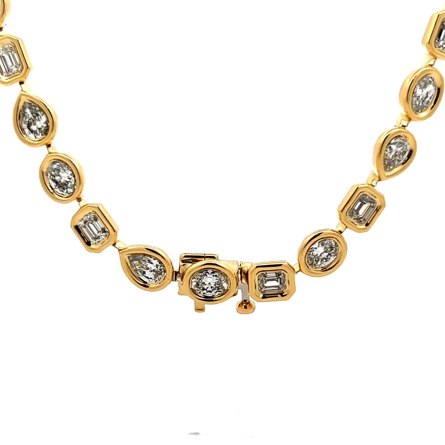 14 Carat Diamond Tennis Necklace 18k Yellow Gold