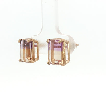 4.96 Ametrine Stud Earrings in 14k Rose Gold