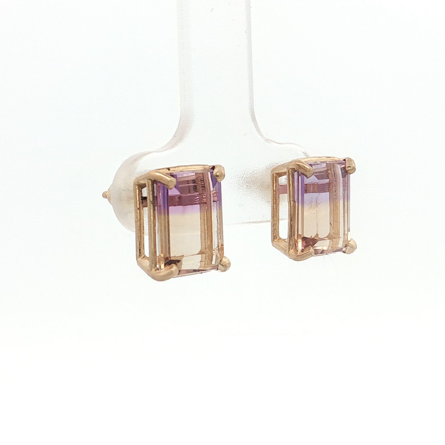4.96 Ametrine Stud Earrings in 14k Rose Gold
