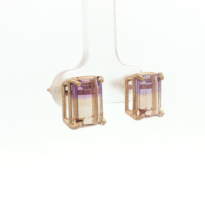 4.96 Ametrine Stud Earrings in 14k Rose Gold
