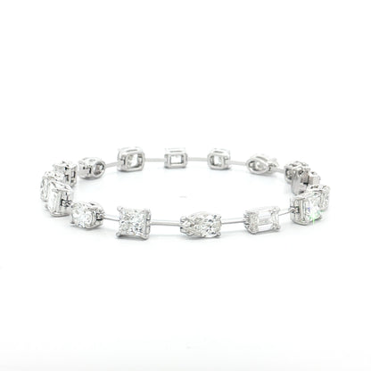 9.72 Mixed Cut Diamond Station Bracelet 18k