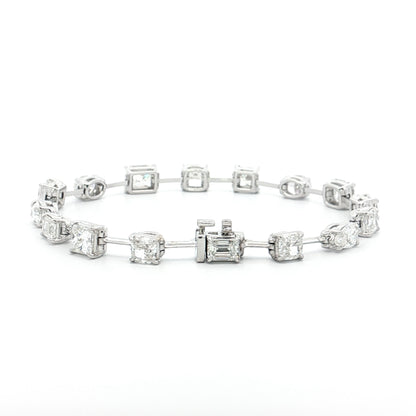 9.72 Mixed Cut Diamond Station Bracelet 18k