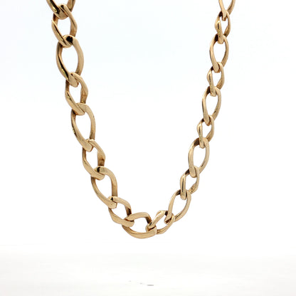 24 Inch Large Oval Link Necklace 14k Yellow Gold