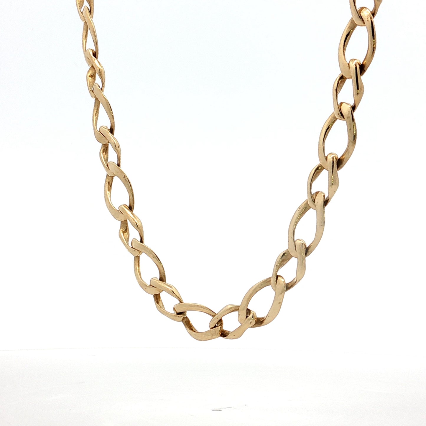 24 Inch Large Oval Link Necklace 14k Yellow Gold