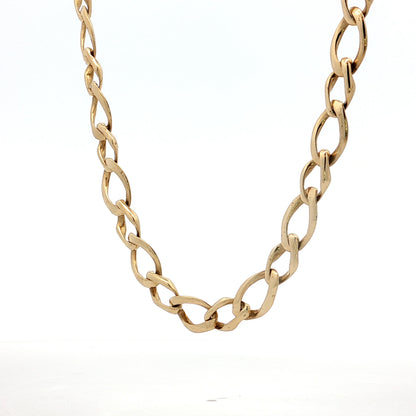 24 Inch Large Oval Link Necklace 14k Yellow Gold
