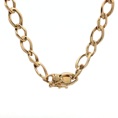 24 Inch Large Oval Link Necklace 14k Yellow Gold