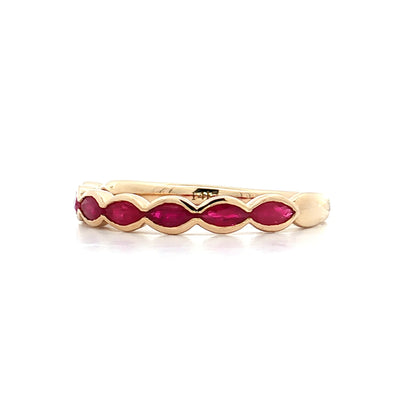 .80 Marquise Cut Ruby Wedding Band 14k