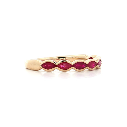 .80 Marquise Cut Ruby Wedding Band 14k