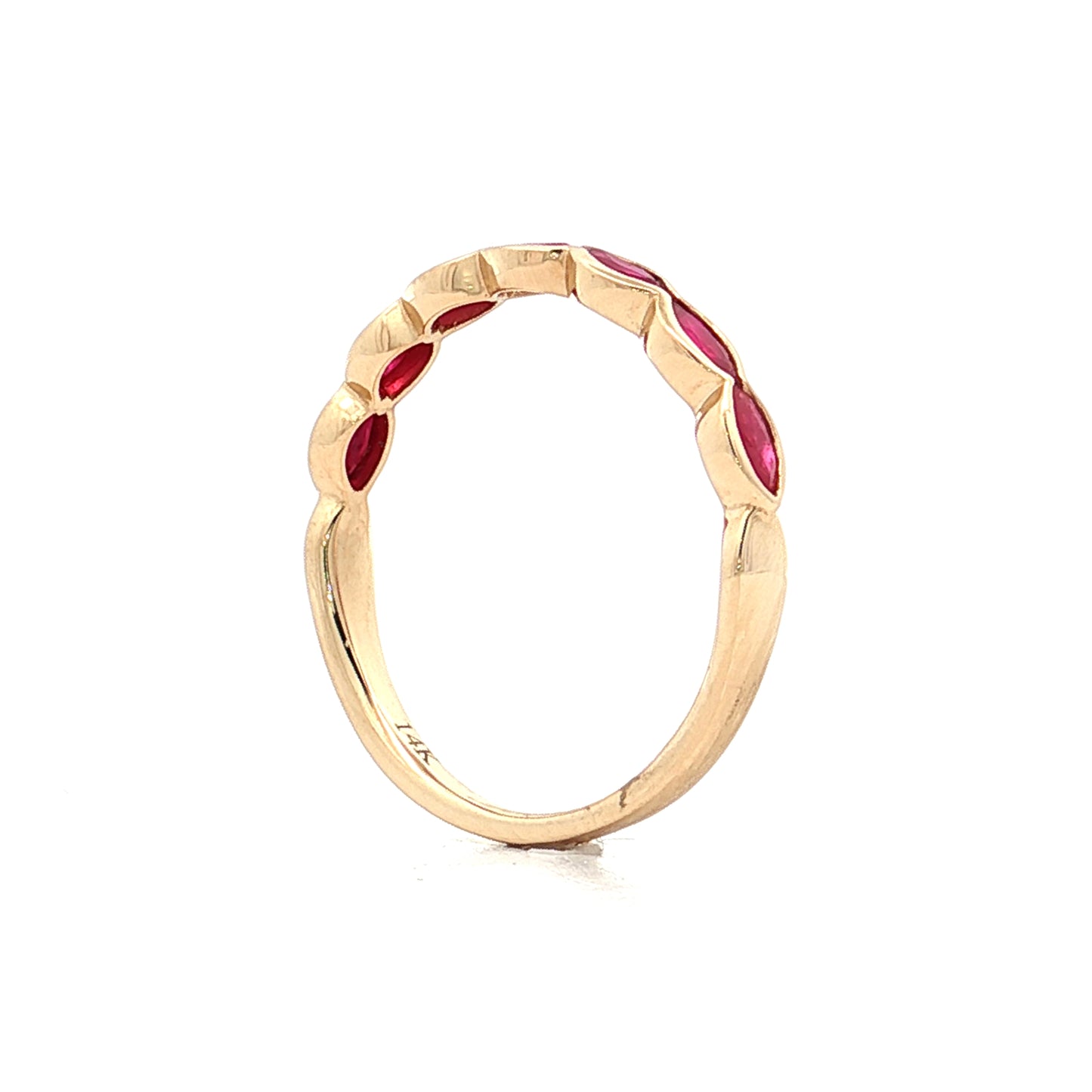 .80 Marquise Cut Ruby Wedding Band 14k