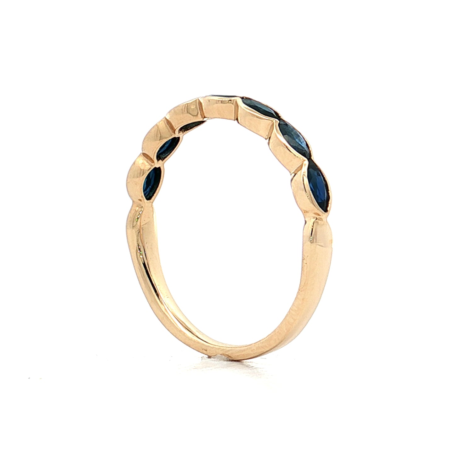 .80 Marquise Cut Sapphire Wedding Band 14k