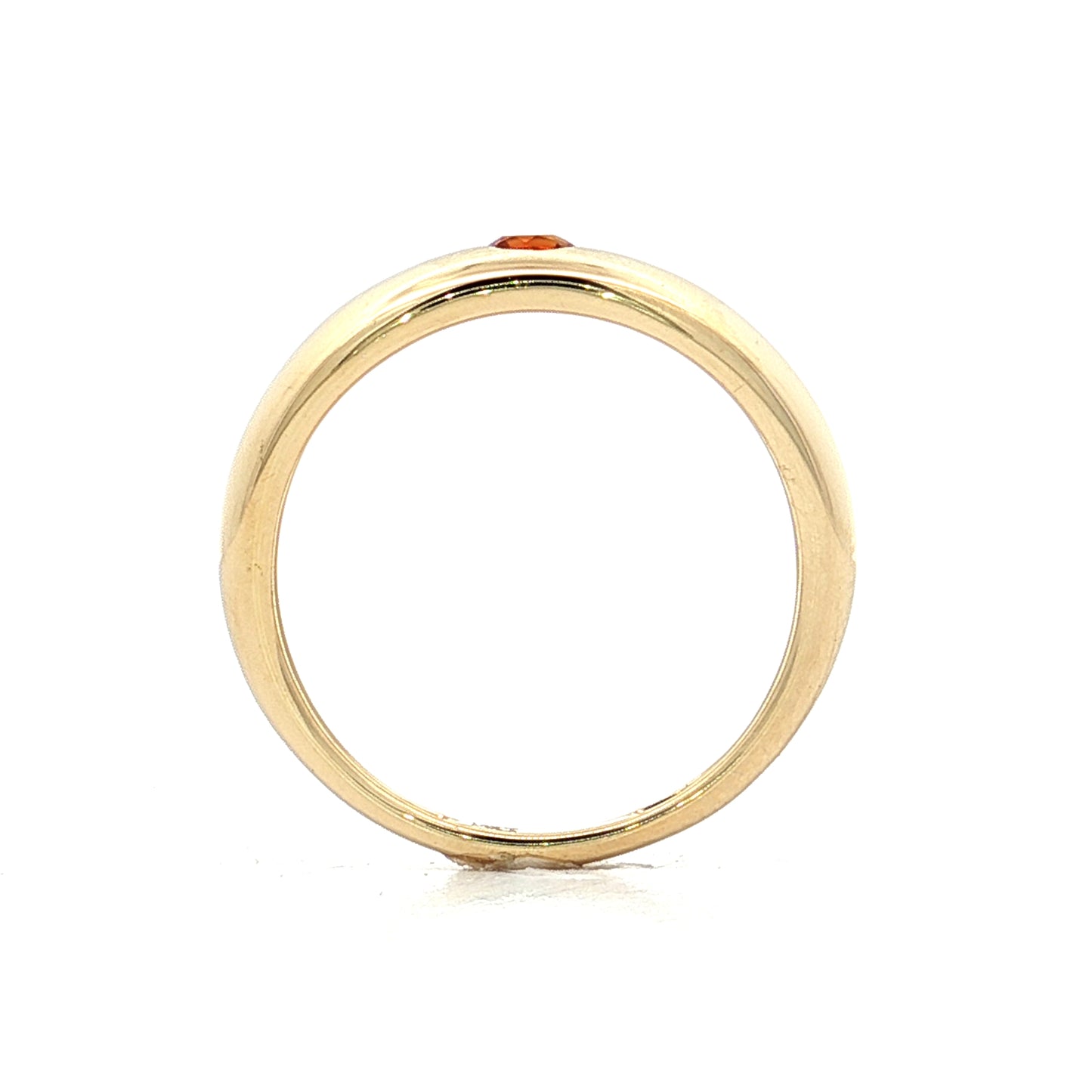 .11 Flush Set Citrine Stacking Ring 14k Yellow Gold