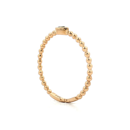 .10 Pear Cut Peridot Stacking Ring 14k Yellow Gold