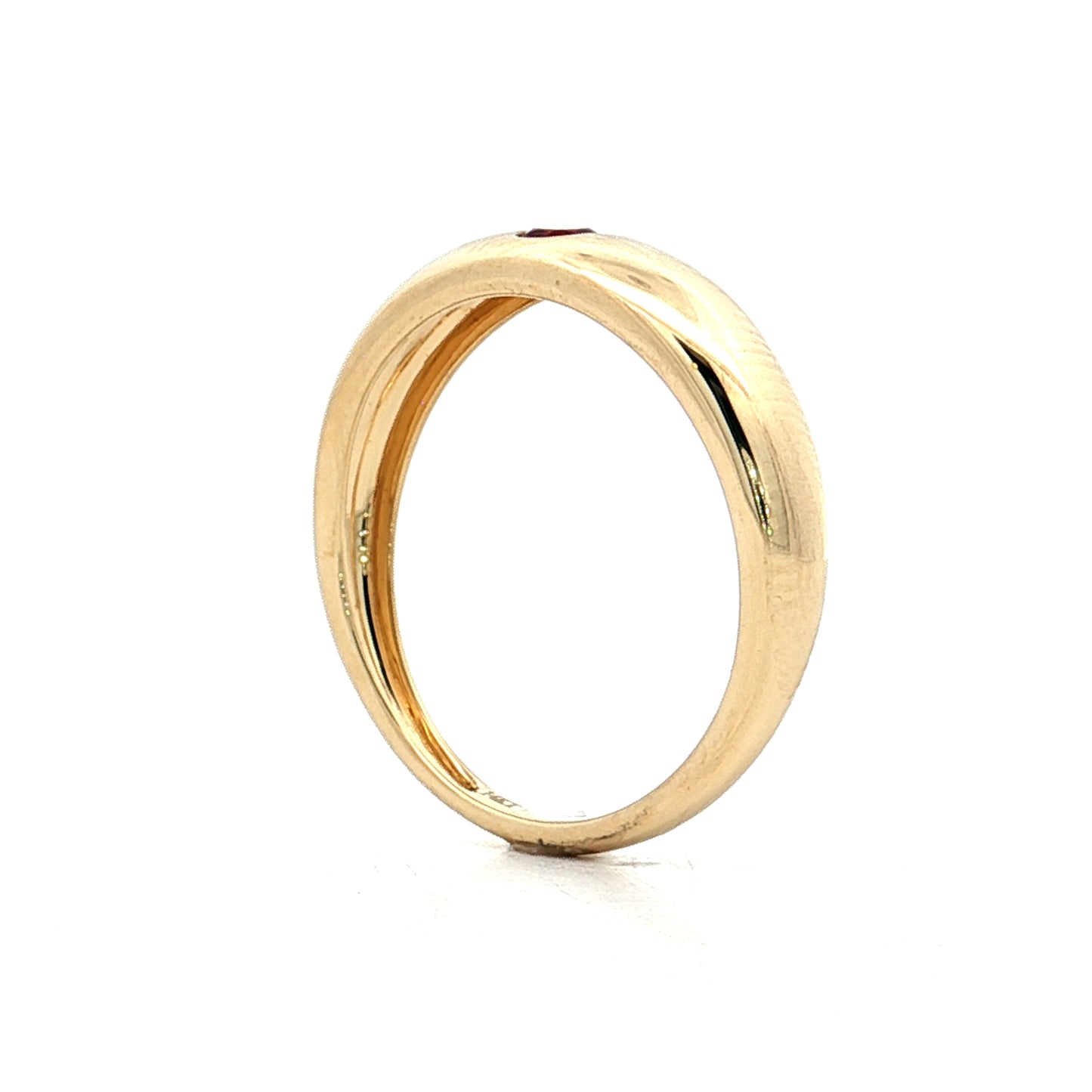 .16 Round Cut Garnet Stacking Ring in 14k Yellow Gold