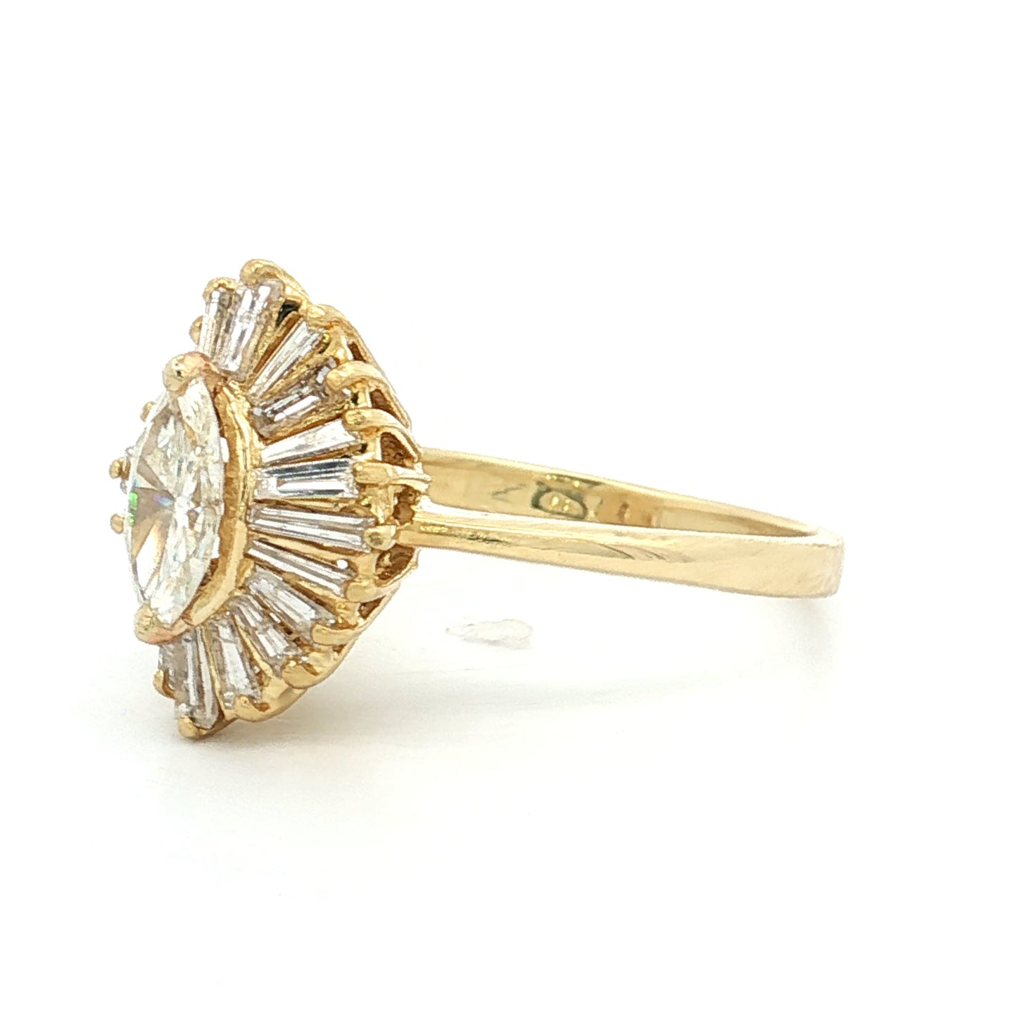 .61 Marquise Diamond Ballerina Engagement Ring 18k