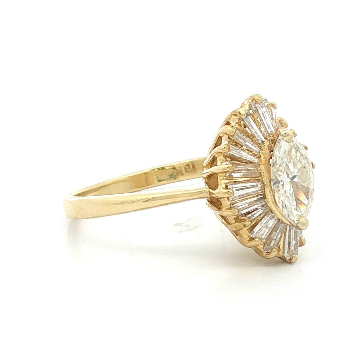 .61 Marquise Diamond Ballerina Engagement Ring 18k
