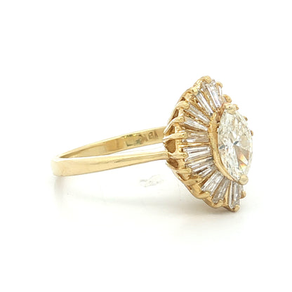 .61 Marquise Diamond Ballerina Engagement Ring 18k
