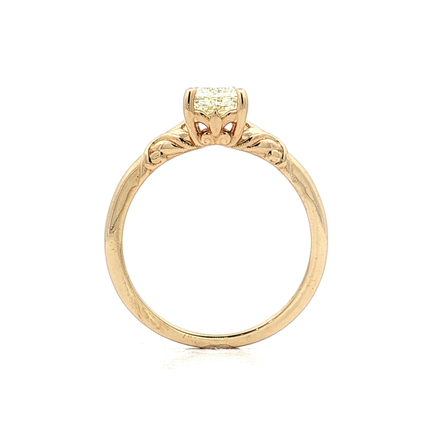 1.01 Pear Step Cut Diamond Engagement Ring 14k