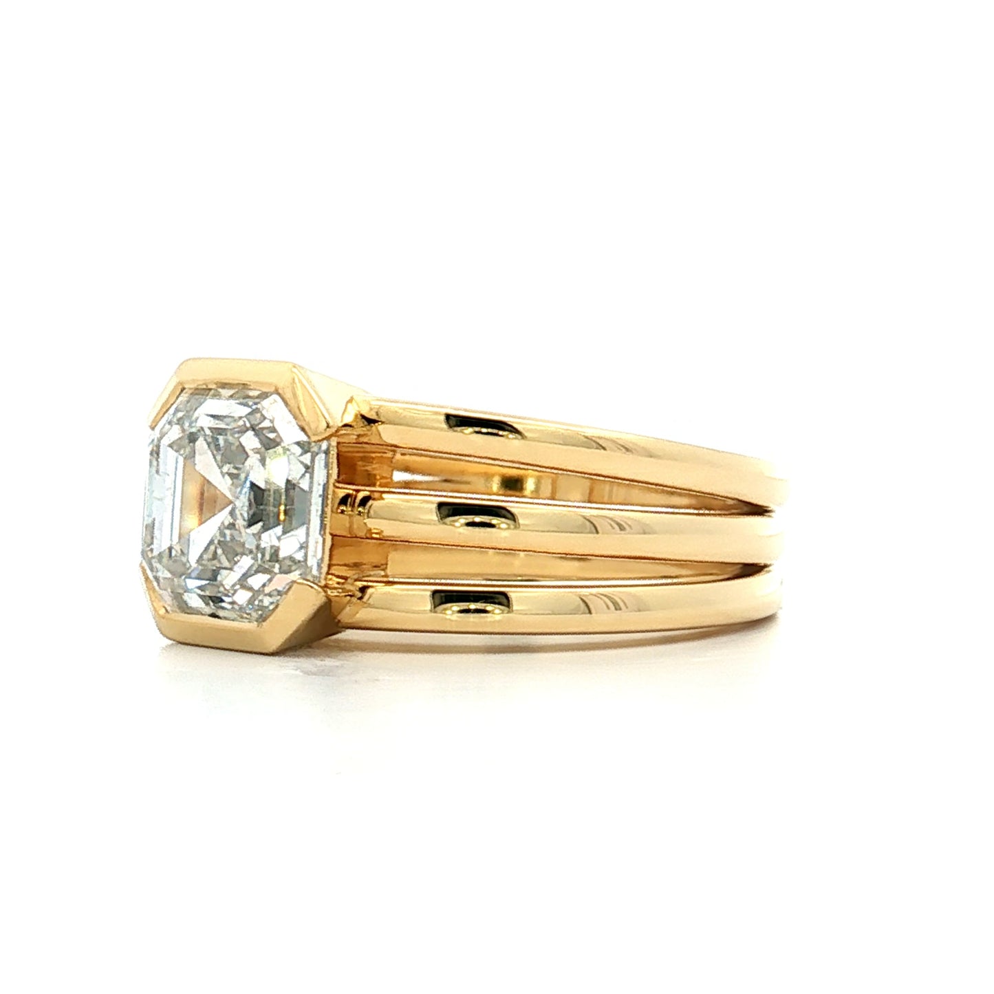 3.03 GIA Asscher Diamond Engagement Ring 18k