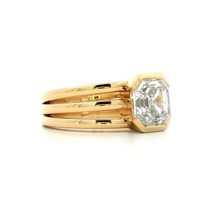 3.03 GIA Asscher Diamond Engagement Ring 18k