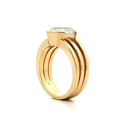 3.03 GIA Asscher Diamond Engagement Ring 18k