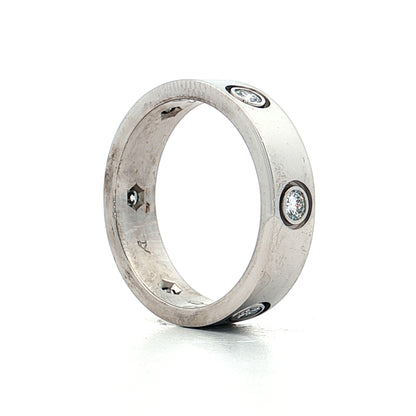 .46 Mens Diamond Cartier Love Ring 18k White Gold