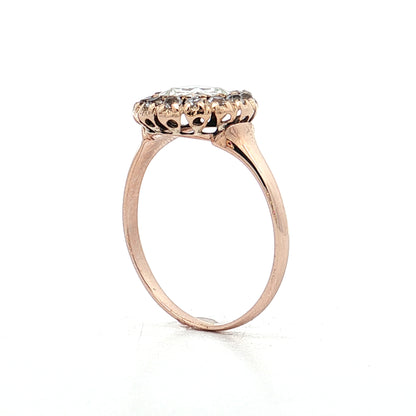 .35 Vintage Rose Cut Diamond Engagement Ring 14k