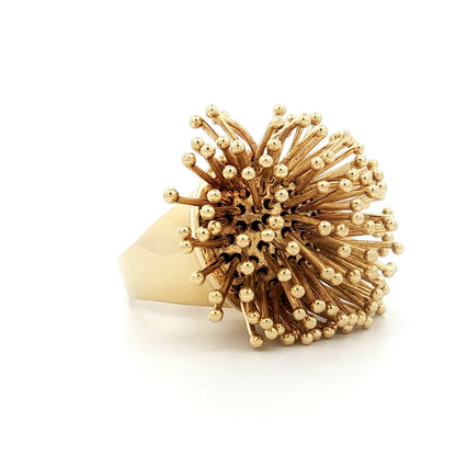 Gesticulating Prong Cocktail Ring 14k Yellow Gold