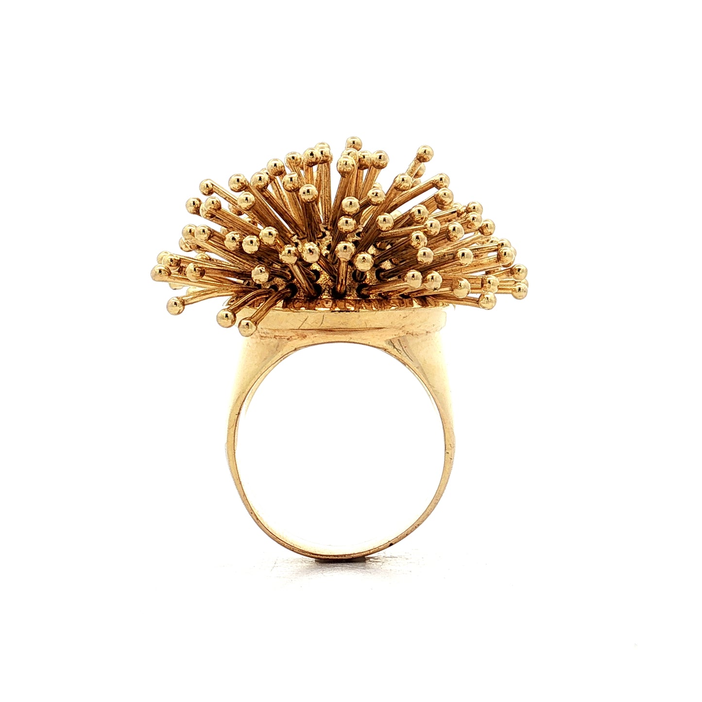 Gesticulating Prong Cocktail Ring 14k Yellow Gold