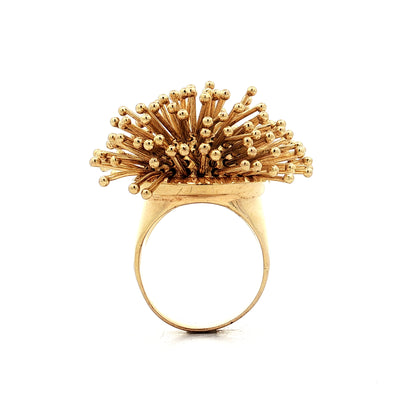 Gesticulating Prong Cocktail Ring 14k Yellow Gold