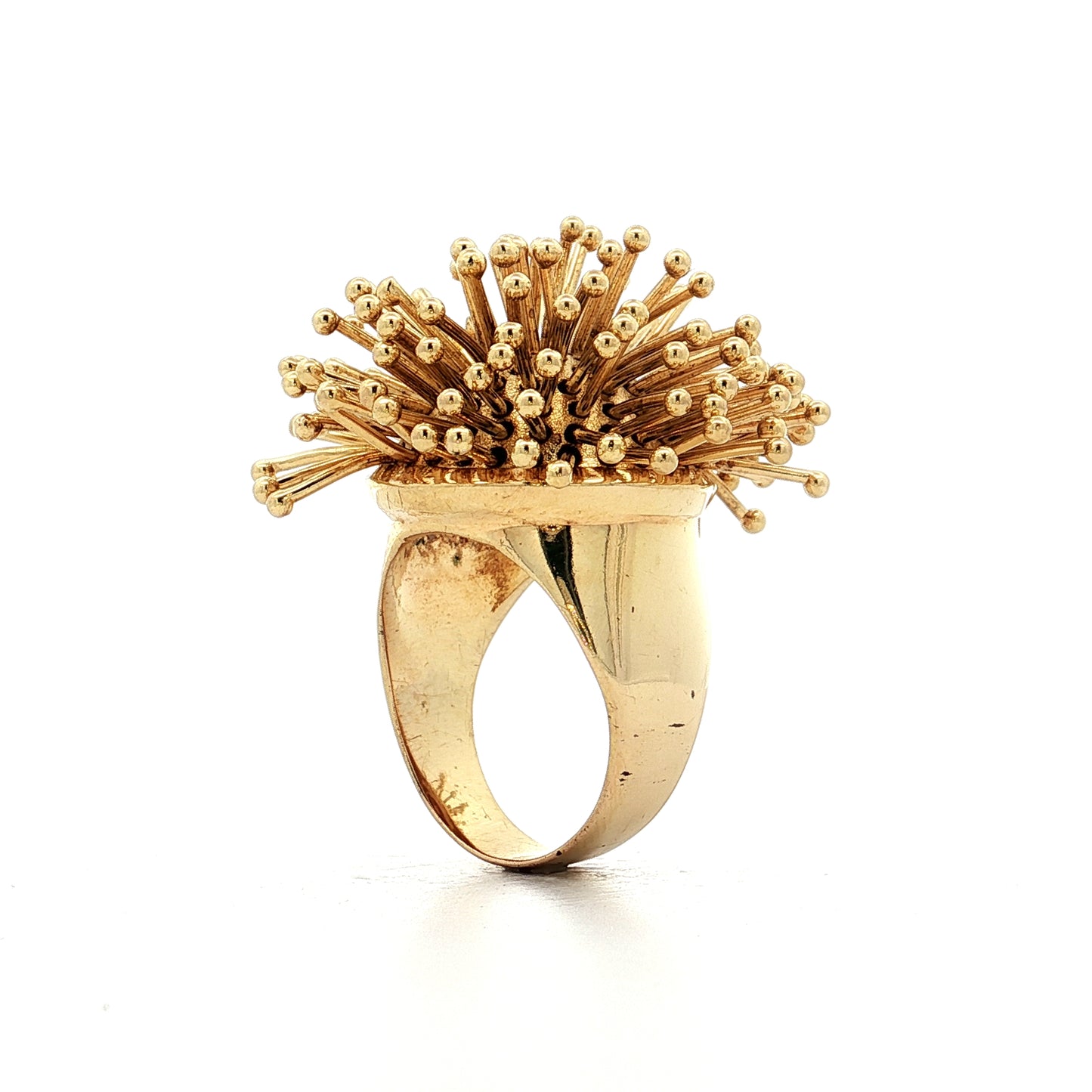 Gesticulating Prong Cocktail Ring 14k Yellow Gold