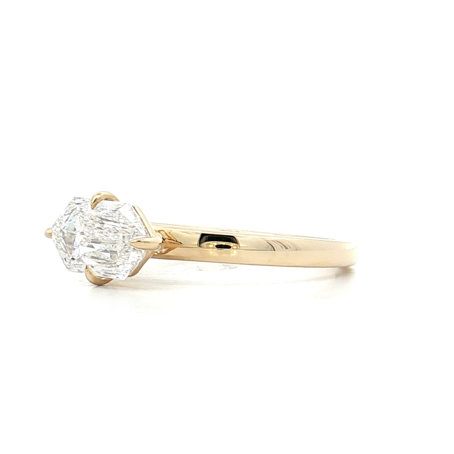 1.55 Hexagon Cut Diamond Engagement Ring 14k