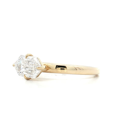 1.55 Hexagon Cut Diamond Engagement Ring 14k